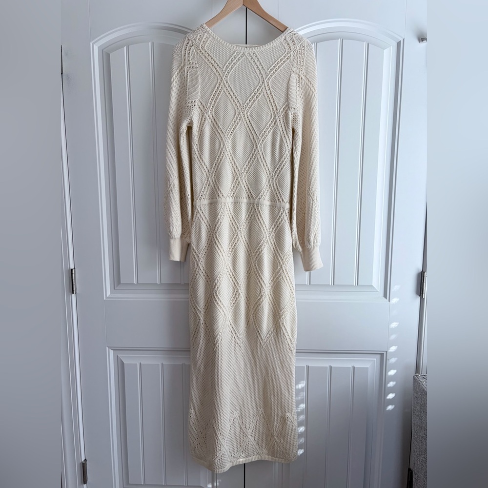Kivari Samara Knit‎ Dress Cream Maxi Side Slits Women's Size 6 EUC - Picture 10 of 16